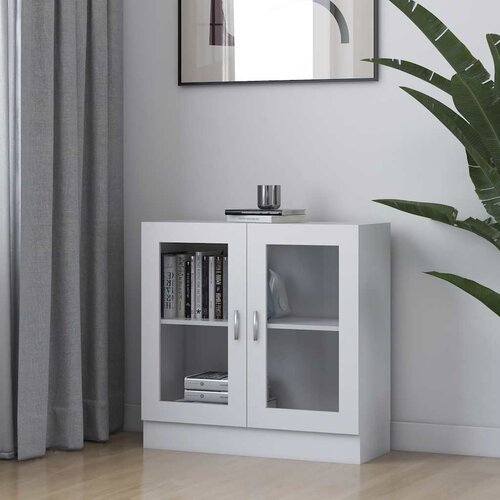  Vitrina bijela 82,5 x 30,5 x 80 cm konstruirano drvo Cene