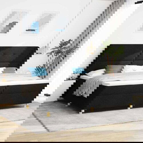 vidaXL Podna opruga s madracem Tamno siva 90x190 cm Crna 200 x 200 cm Cijene