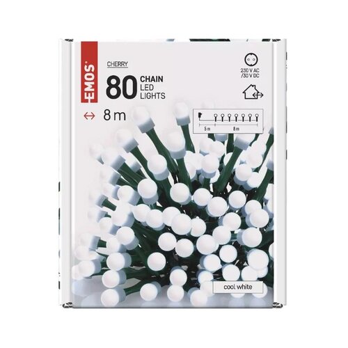 Emos lighting LED božična cherry veriga – kroglice D5AC02, 8 m, hladno bela D5AC02 Cene