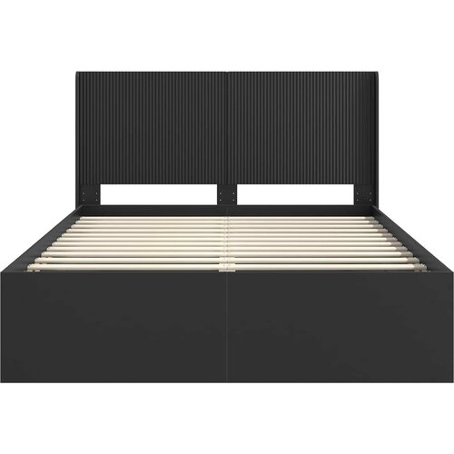  Okvir za krevet s pohranom i uzglavljem Crna 135 x 190 cm Slike