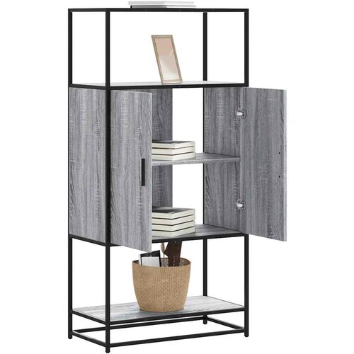 VidaXL Visoka omara siva sonoma 68x35x139 cm inženirski les in kovina Slike