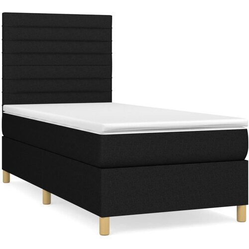 Maison Chic Box spring postelja - Vzmetna postelja z vzmetnico črn 90x190 cm blago SL12809, (21881799) Slike