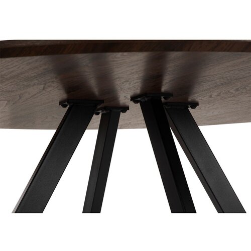 Bonami Essentials Okrogla jedilna miza v orehovem dekorju &amp;oslash; 120 cm Rivo &amp;ndash; Slike