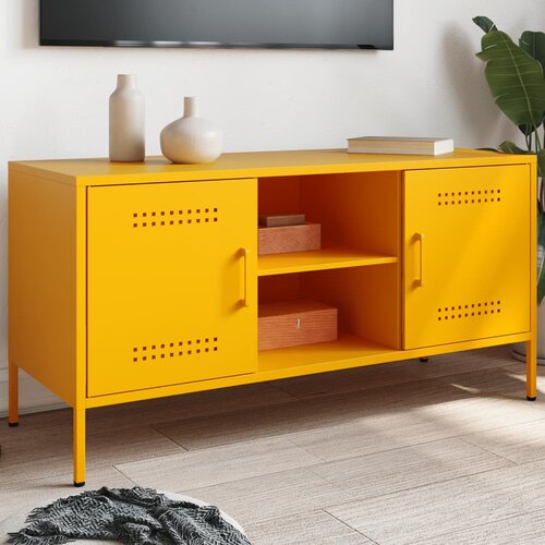 vidaXL TV omarica gorčično rumena 100,5x39x50,5 cm jeklo Cene