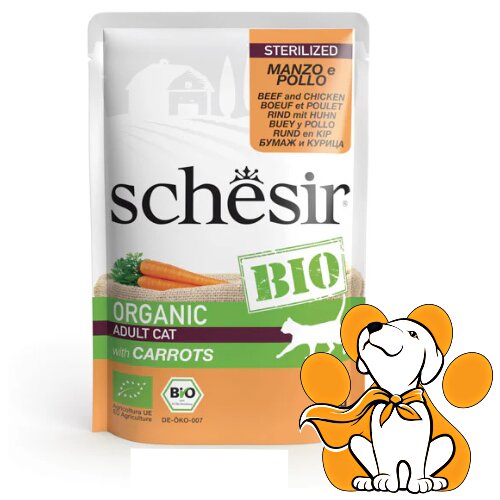 Schesir cat Bio Organic Beef And Chicken With Carrots 85g, Za Sterilisane Mačke Cene
