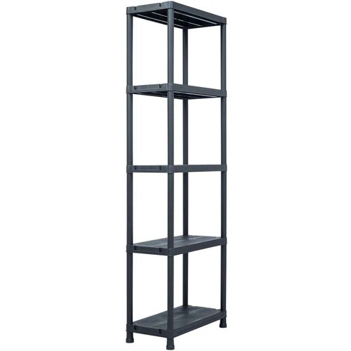 vidaXL Stojalo s policami plastika 125 kg 60x30x180 cm črno Cene
