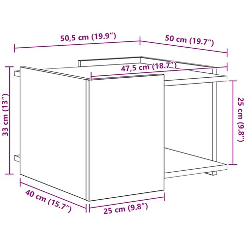 Kava Stol Staro drvo 50,5 x 50 x 33 cm Konstruirano drvo Slike