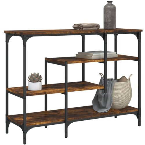 The Living Store Konzolna mizica s policami dimljeni hrast 100x35x75 cm - Konzolna Mizica, (21574625) Cene