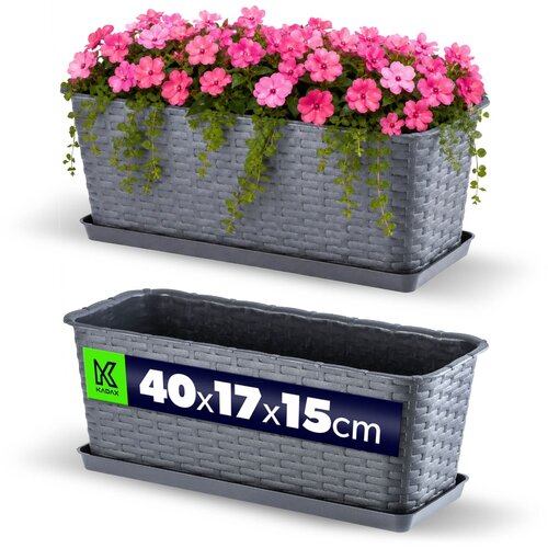 KADAX balkonski cvetlični lonec s stojalom 40 cm grafiten, (5000346417) Cene