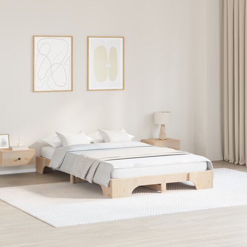 VidaXL okvir postelje Naravni trden borov les 120 x 190 cm Slike