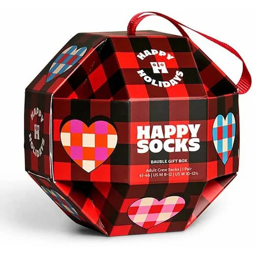 Happy Socks Nogavice Bauble Sock Gift Box rdeča barva
