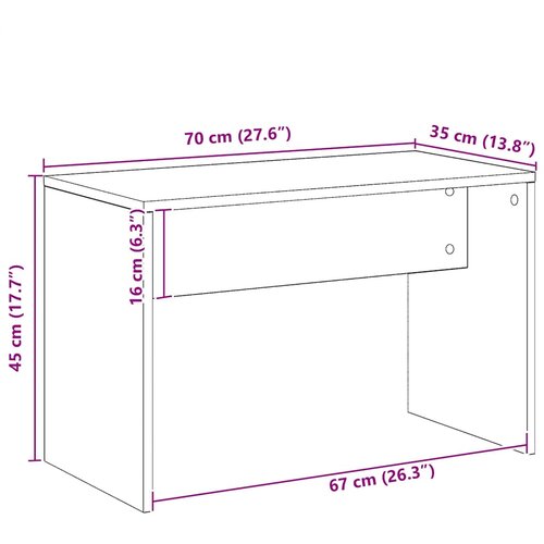  Toaletni stolac Artisan hrast 70x35x45 cm izrađeno drvo Slike