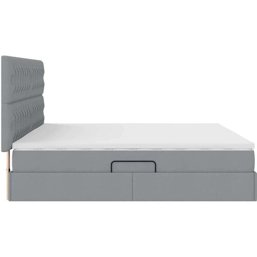  Krevet s od storage Svijetlo siva 200 x 200 cm Lažna koža Slike