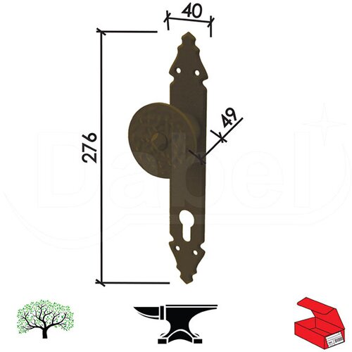 Dabel rukohvat za vrata ru3000 ab x276/40/49 mm q Slike