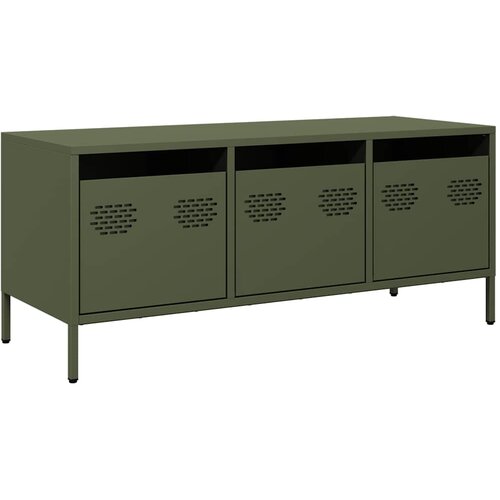  TV ormarić maslinastozeleni 101,5 x 39 x 43,5 cm čelični Zelena Slike