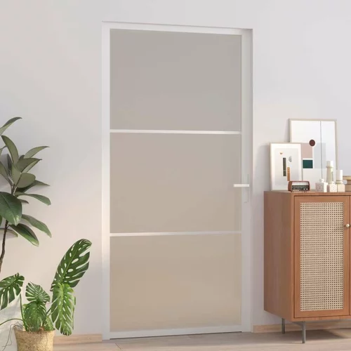  Notranja vrata 102,5x201,5 cm bela mat steklo in aluminij, (20766369)