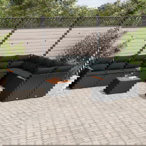 vidaXL 11-dijelni set vrtnih sofa od poliratana s jastucima crni Cijene