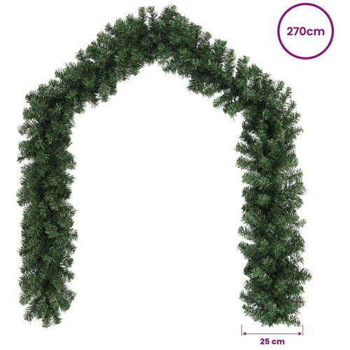  Božićni vijenci Zelena 270 cm PVC - Zelena bez LED svjetala Slike