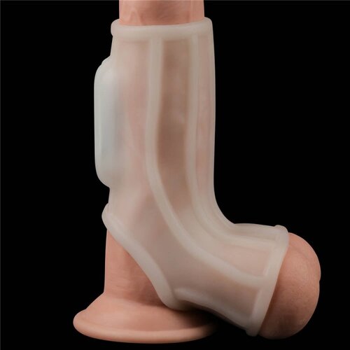  Ridge Knights prsten sa navlakom za skrotum i vibracijom &amp;mdash; TPE, 13,3 cm &amp;mdash; LVTOY00604 Slike