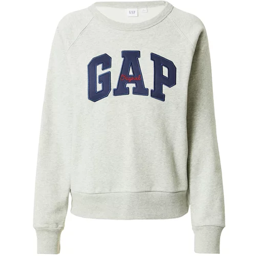 GAP Sweater majica morsko plava / siva melange / crvena