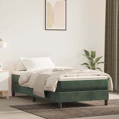 vidaXL Madrac s oprugama tamnozeleni 90x220x20 cm baršunasti Cijene