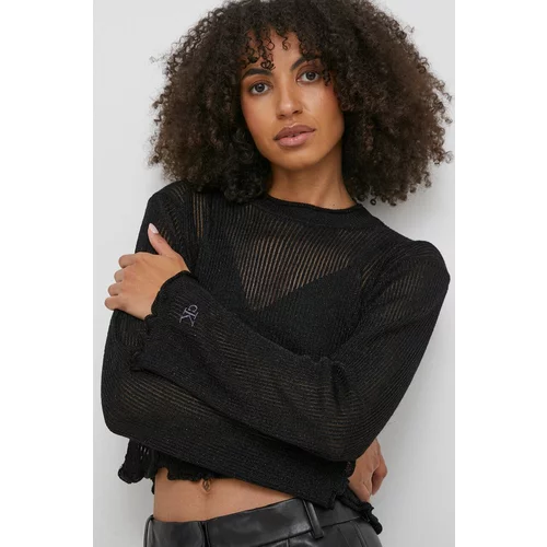 Calvin Klein Jeans Pulover ženski, črna barva