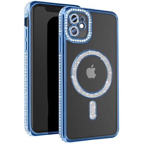AVIZAR Diamantno ohi&scaron;je za iPhone 11 Za&scaron;čita MagSafe Contour Strass, Svetlo modra, (5000014842) Cene