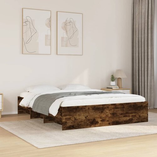 Furnova Posteljni okvir brez vzmetnice hrast 150x200 cm inženirski les, (21936391) Slike