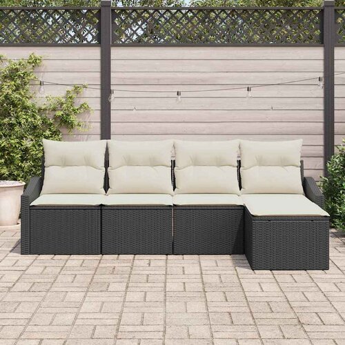  Set sofe 5 kom. Crna i Krema poliratan 233 x 117 x 85 cm Slike