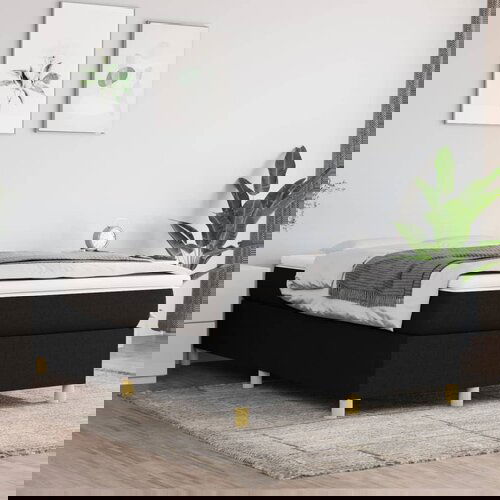 The Living Store Box spring postelja z vzmetnico črn 120x200 cm blago - Box Spring Postelja, (21513471) Cene