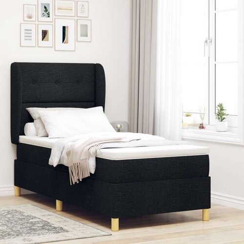  Okvir za krevet s madracem Crna Tkanina 90 x 190 cm Posteljina Cijene