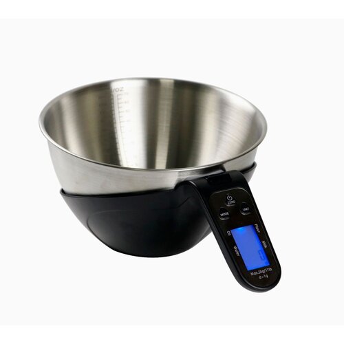 INF Digitalna kuhinjska tehtnica z inox skledo, snemljiva merilka, 5kg Black, (5000298784) Slike