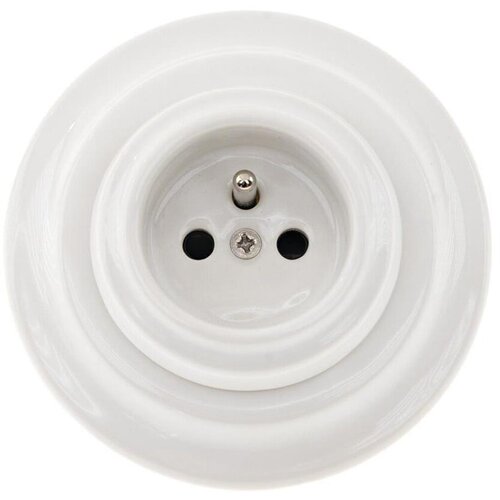  Bohemia-Design - Porcelanska retro kućna utičnica sa okvirom 250V/16A bela Cene