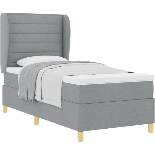  Krevet s opruga kutije Svijetlo siva 200 x 80 cm tkanina Slike