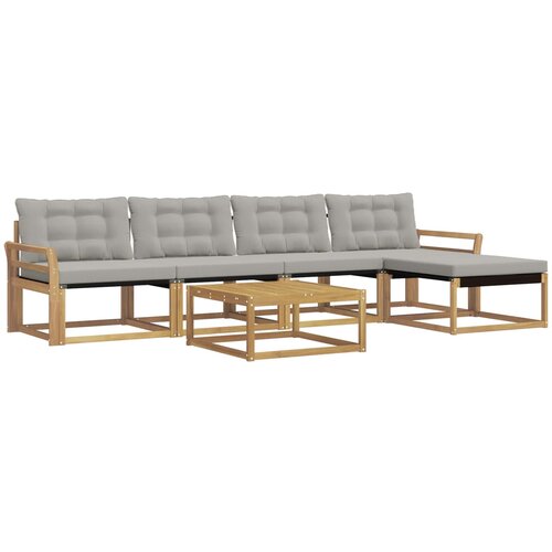  Set vanjskih sofa 6 kom. Bijela i svjetlosiva 79 x 79 x 37 cm Slike