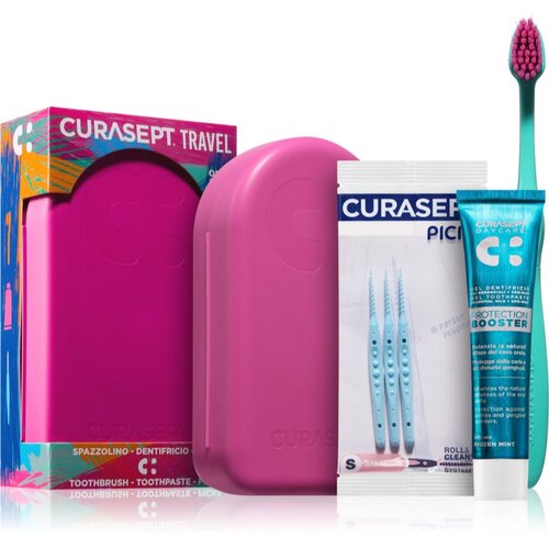 Curasept Travel Set potovalni set za kozmetiko za zobe, jezik in dlesni Cene