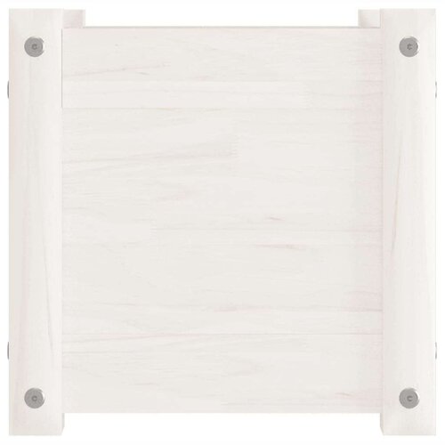VidaXL Vrtna sadilica bijela 31 x 31 x 31 cm od masivne borovine Slike