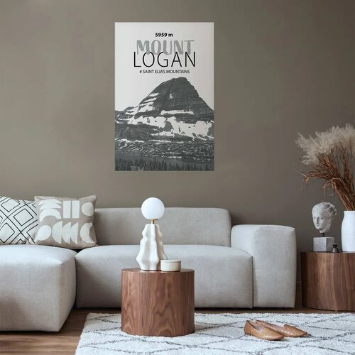  Plakat - The majestic Mount Logan mountain peak crown of mountains mountain landscape 40x60 Bez okvira Cene