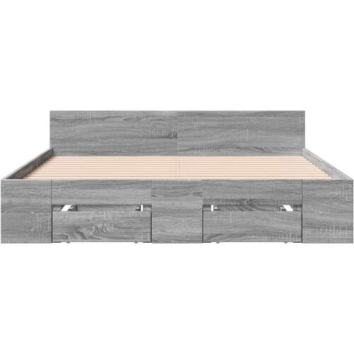 VidaXL Okvir za krevet s ladicama boja hrasta 120x200 cm drveni Slike