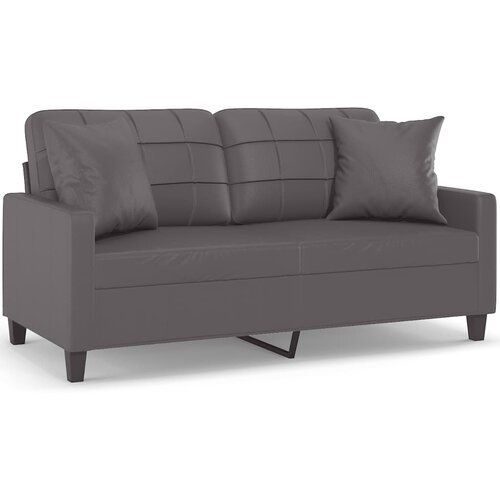 Maison Chic kavč - Sofa - Kanape dvosed z okrasnimi blazinami siv 140 cm umetno usnje, (21727606) Cene