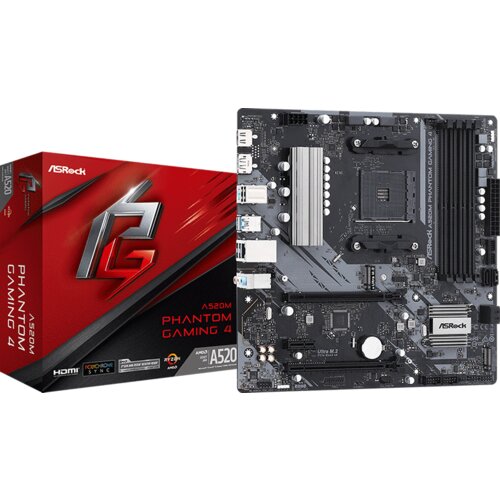 AsRock A520M PHANTOM GAMING 4 AMD A520;AM4;4xDDR4;RAID HDMI,DP;micro ATX Cijene