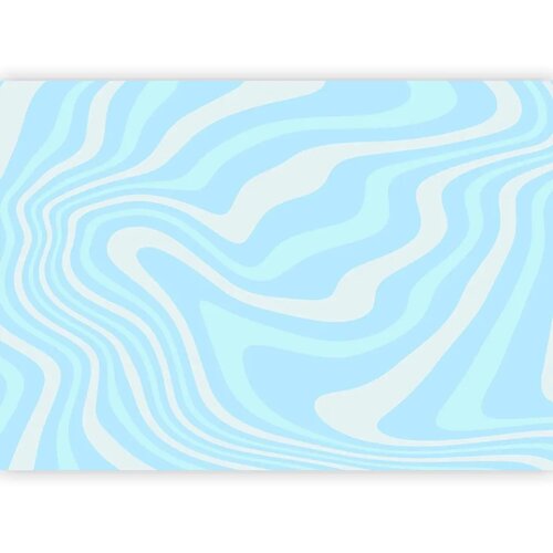  Foto tapeta - Composition in Blues and Whites - Harmonious Abstract Waves in a Cool Color Tone 150x105 Slike