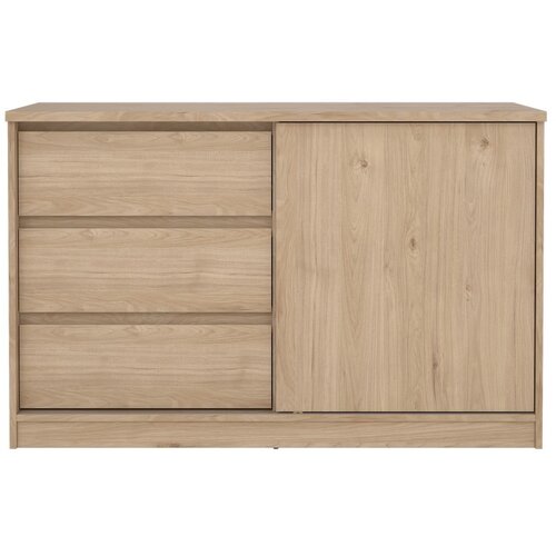 Tvilum Komoda u dekoru hrasta s kliznim vratima u prirodnoj boji 119x76x50 cm Naia &amp;ndash; Slike