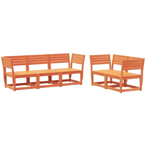  5-dijelni set vrtnih sofa vo&amp;scaron;tano smeđi od masivne borovine Slike