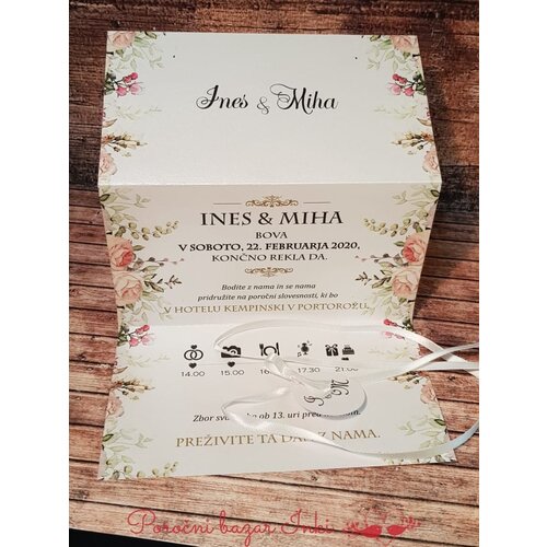  Poročna vabila CVETLIČNA PORCVE 116 Cene