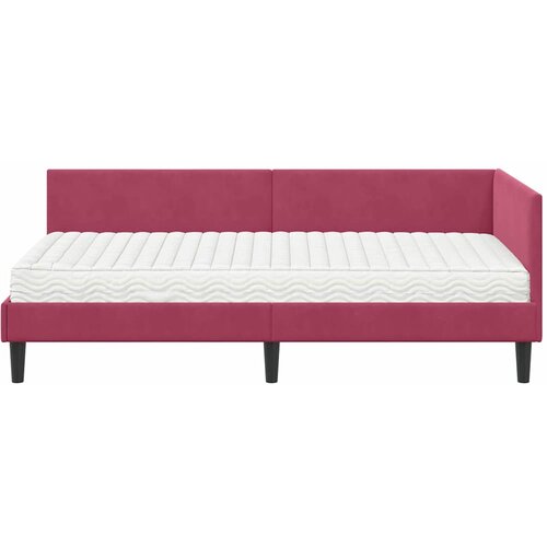  Kutni krevetni okvir s madracem 2 kom. Vinska crvena 80 x 200 cm Slike