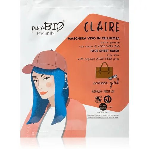 puroBIO cosmetics forskin career girl sheet mask - 17 - claire za mastno kožo