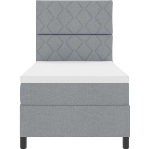 VidaXL Krevet s box springom s madracem svjetlosiva 100x200 cm tkanina Slike