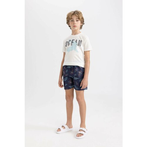 Defacto Boy Printed Short Sleeve T-Shirt Swim Shorts 2 Piece Set Cene