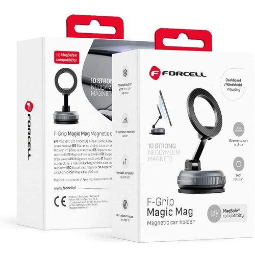 Forcell Magic Mag magnetski držač za telefon kompatibilen s MagSafe-om črne barve Slike